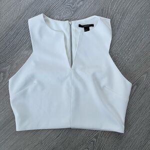 White Sleeveless Crop Top